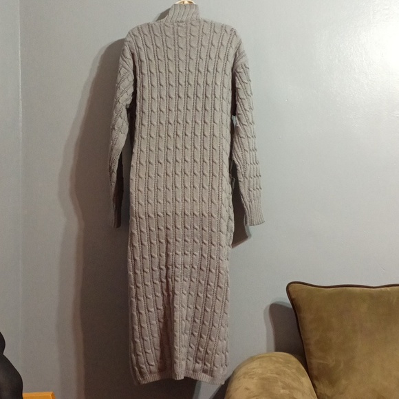 Grey 2XL women's long cardigan duster sweater - Picture 10 of 17